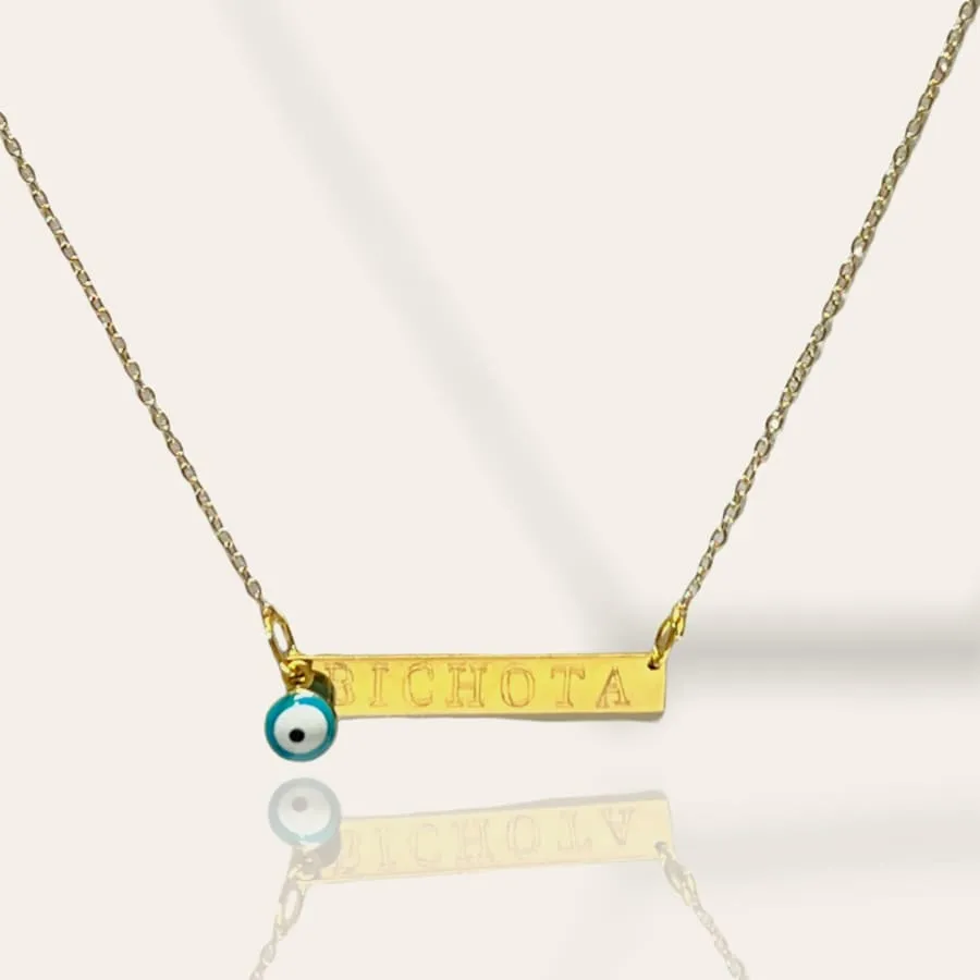 Evil eye charm - necklace 18kts gold plated