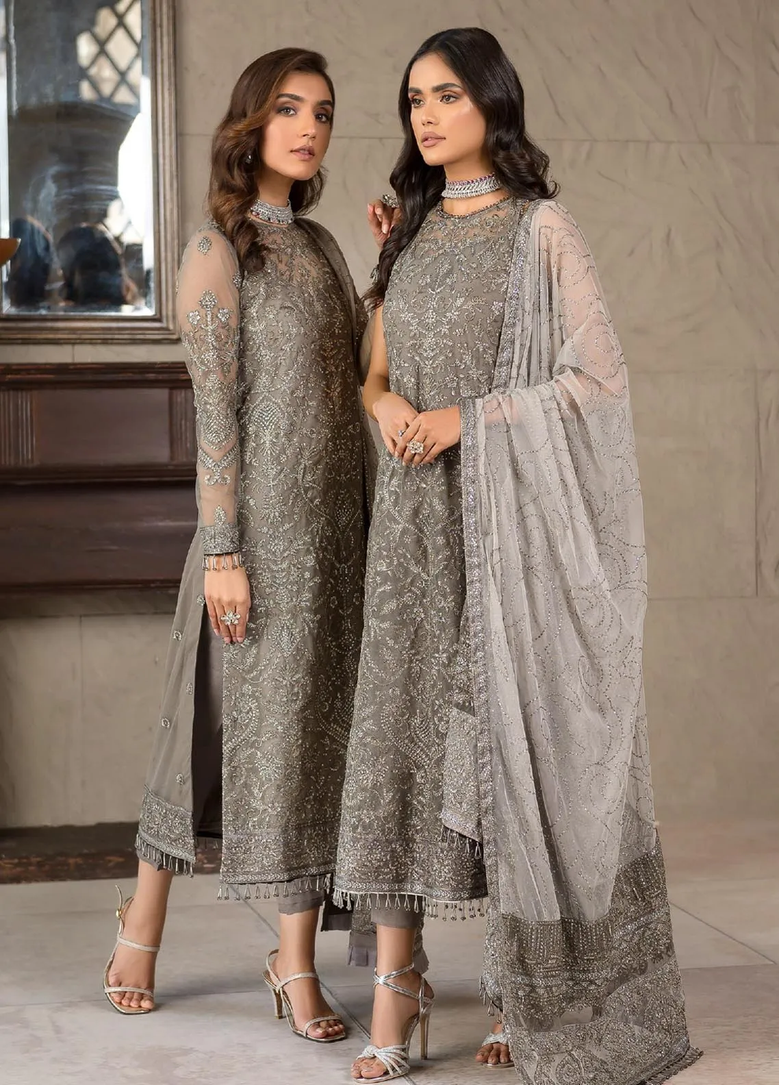 Falak By Zarif Embroidered Chiffon Unstitched 3 Piece Suit - 06