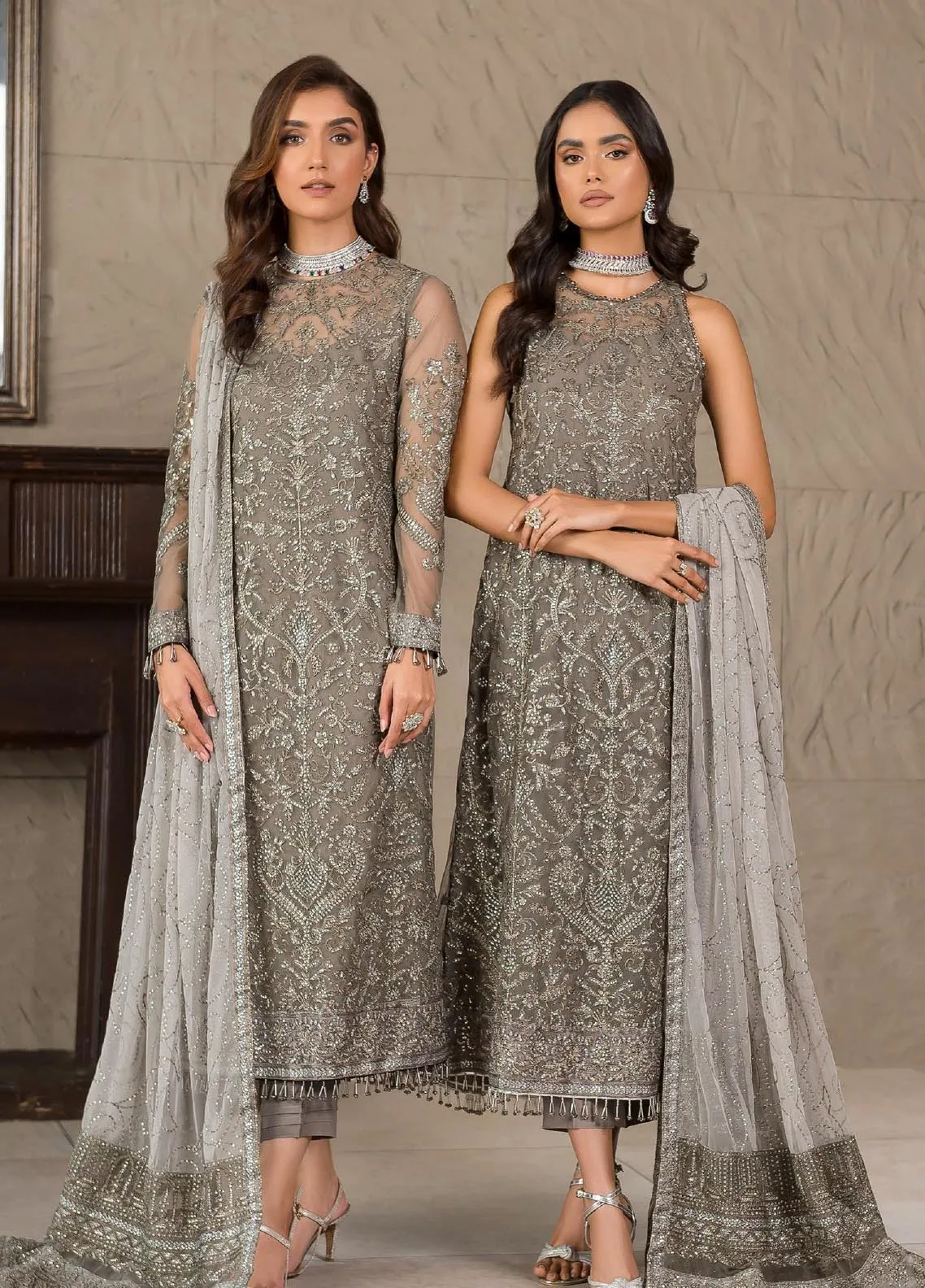 Falak By Zarif Embroidered Chiffon Unstitched 3 Piece Suit - 06