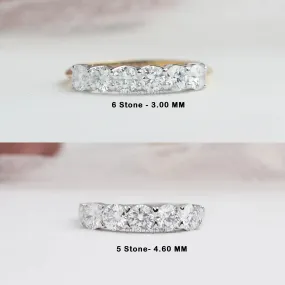 Five and Six Stone Round Cut Diamond Wedding Rings