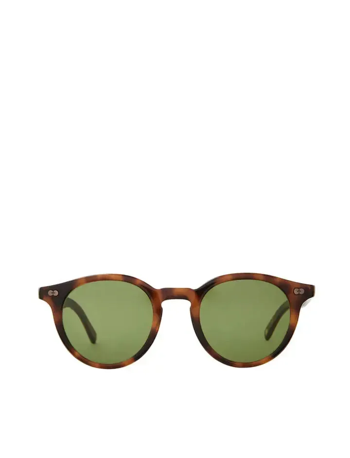 Garrett Leight Clune X 47 Sunglasses Spotted Brown Shell/Pure Green