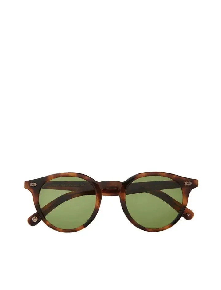 Garrett Leight Clune X 47 Sunglasses Spotted Brown Shell/Pure Green