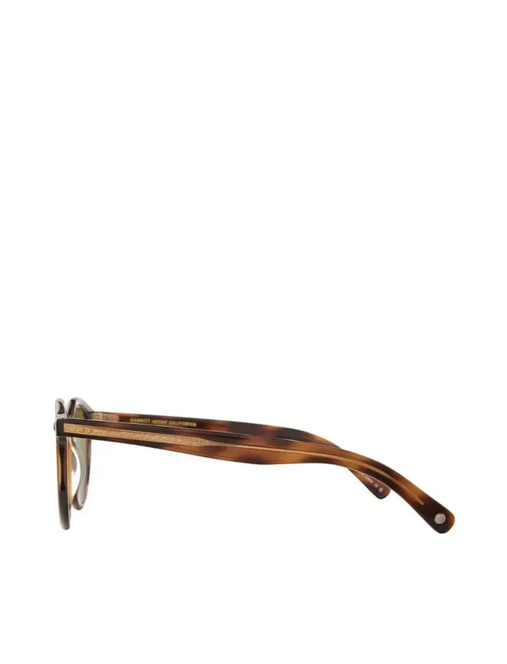 Garrett Leight Clune X 47 Sunglasses Spotted Brown Shell/Pure Green