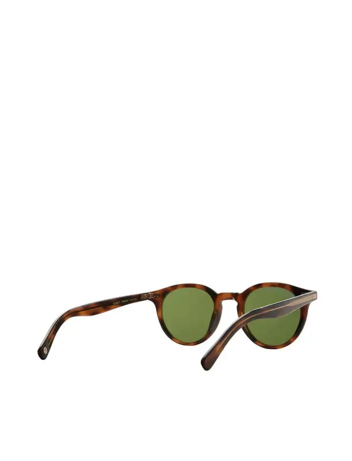 Garrett Leight Clune X 47 Sunglasses Spotted Brown Shell/Pure Green