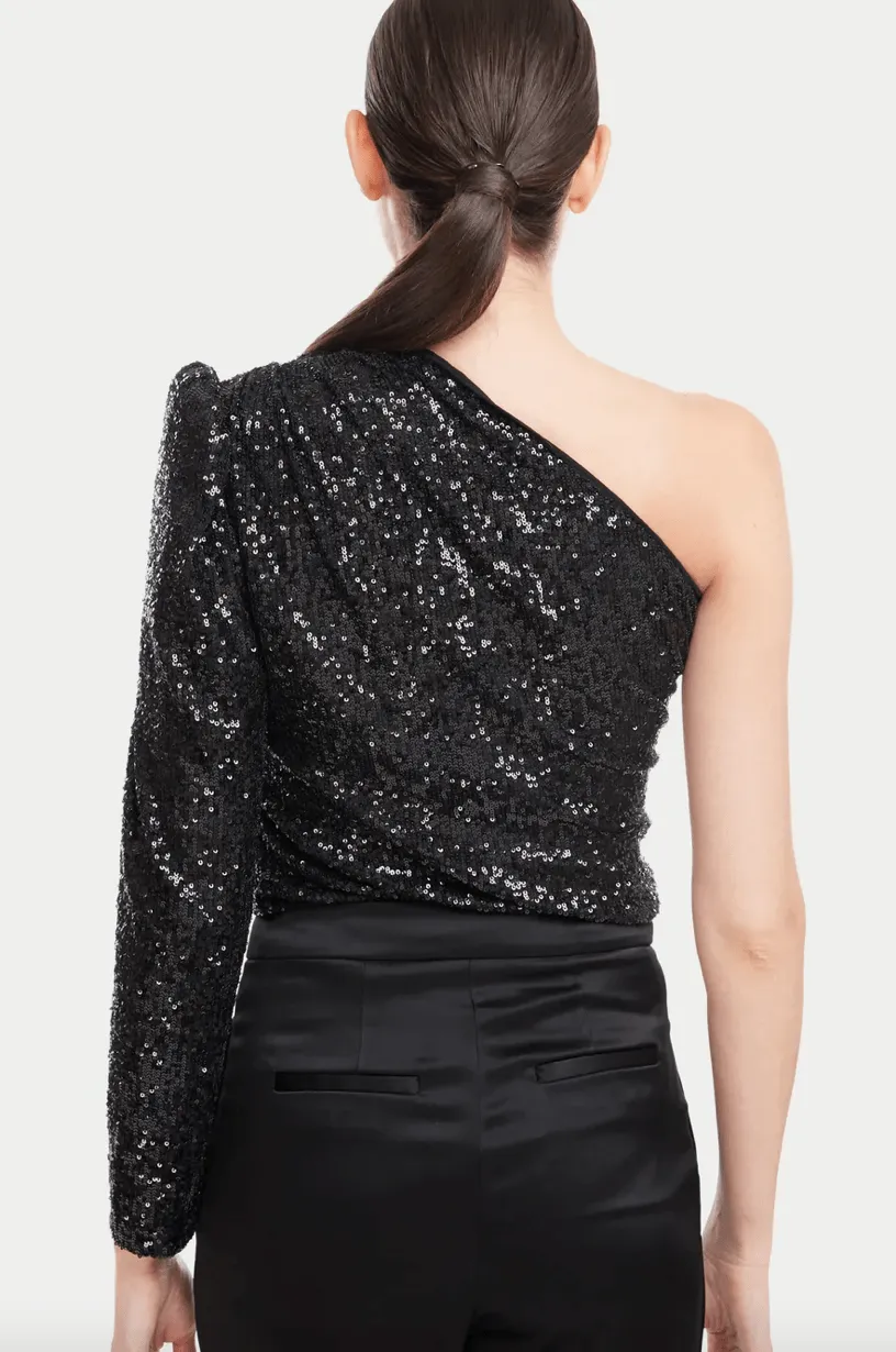 Generation Love Vetta Sequin Top in Black