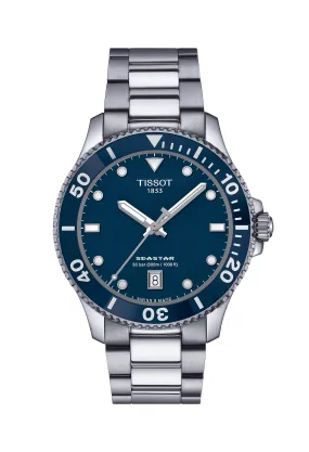 Gents Tissot 40mm Seastar 1000 Blue Dial Stainless Steel Bracelet Watch