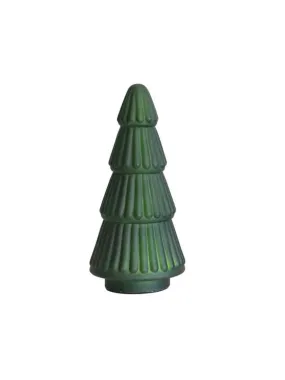 Green Embossed Glass Tree