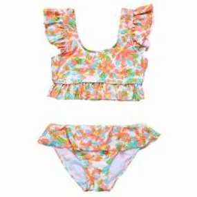 Hawaiian Luau Sustainable Frilled 2-Piece Crop Bikini