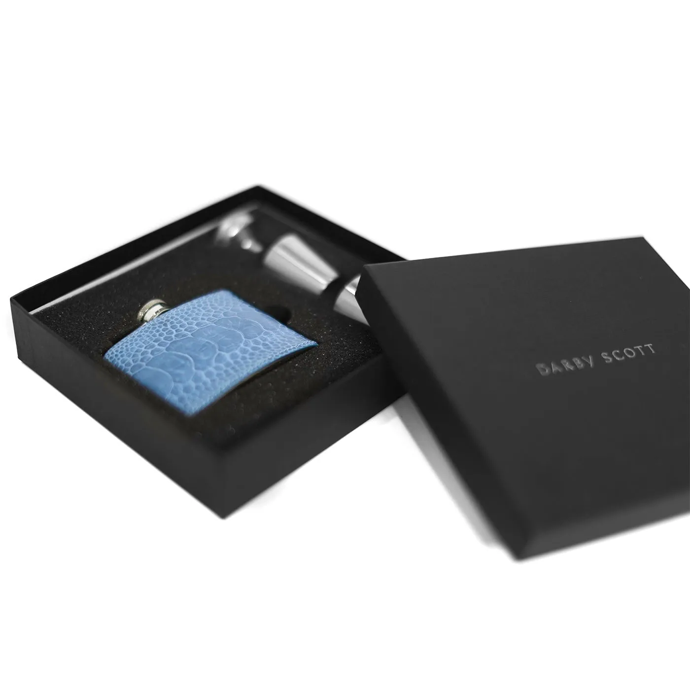 Hip Flask Gift Set, 4 Oz, Bright Blue O.L.