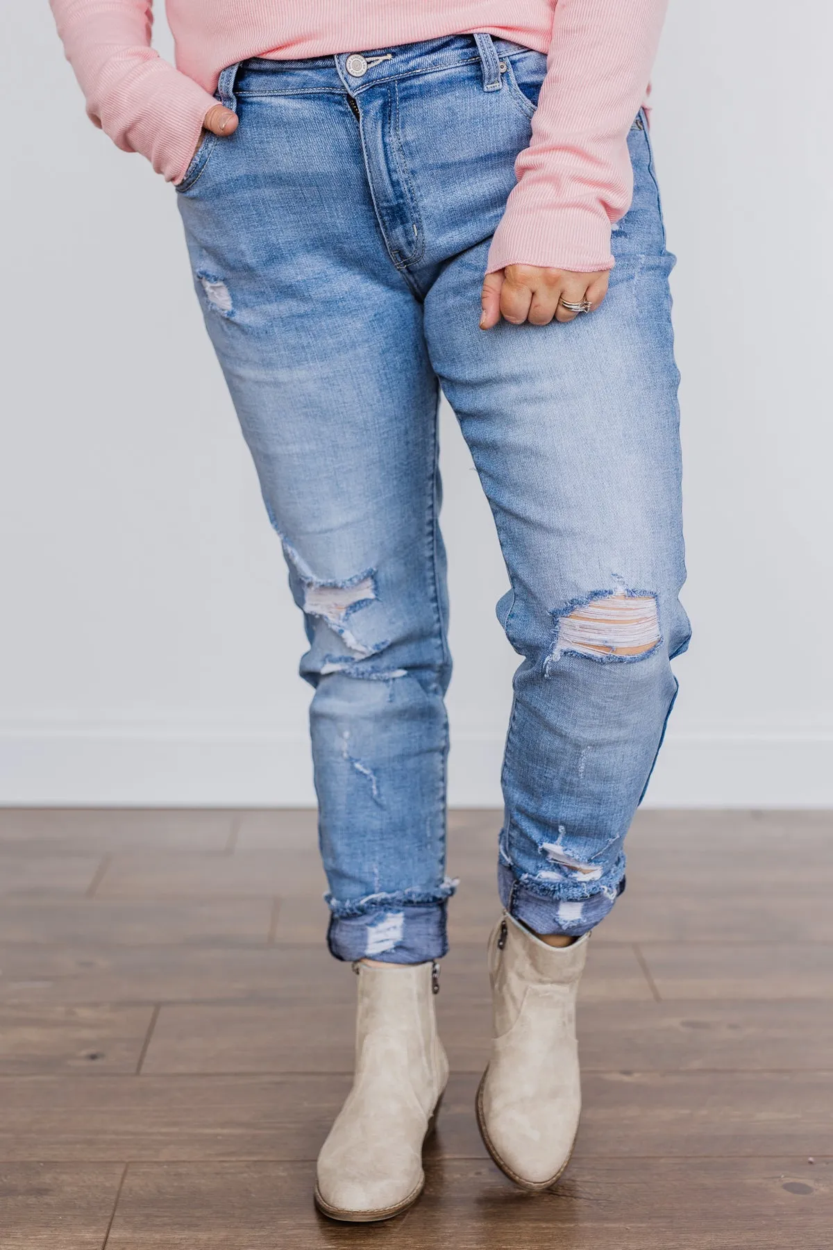 KanCan Distressed Skinny Jeans- Bonnie Wash