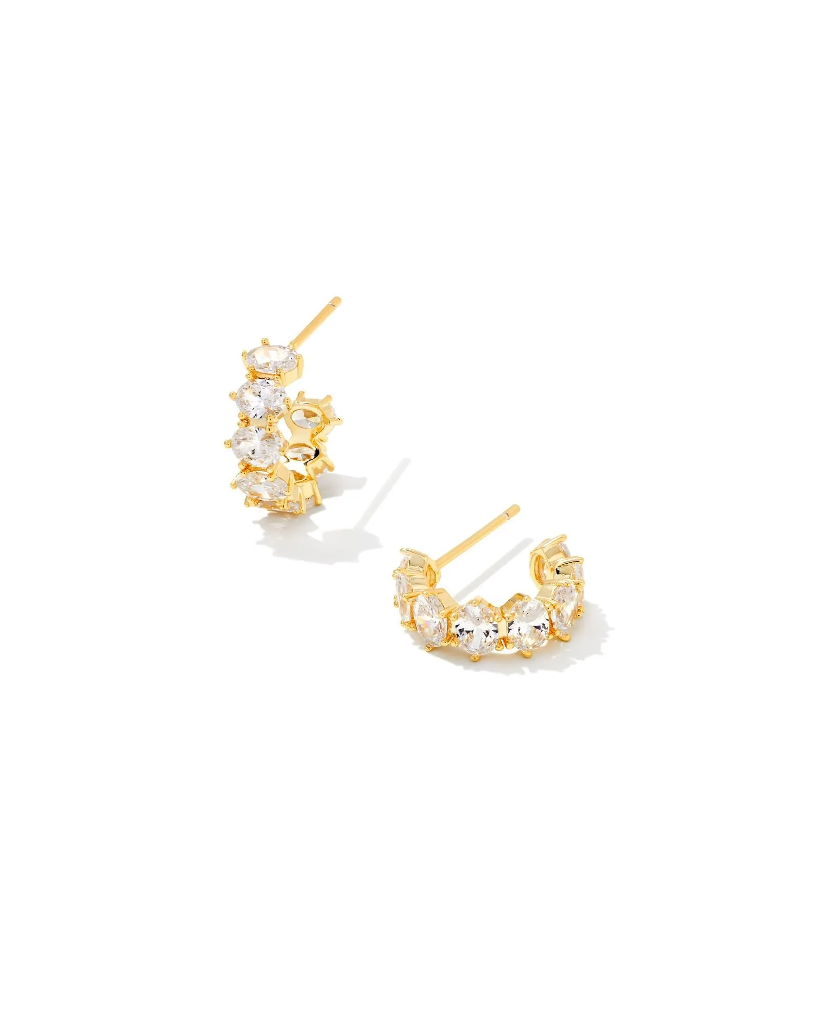 Kendra Scott Cailin Crystal Huggie Earrings-- Gold