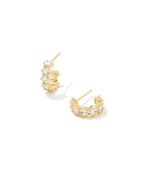 Kendra Scott Cailin Crystal Huggie Earrings-- Gold