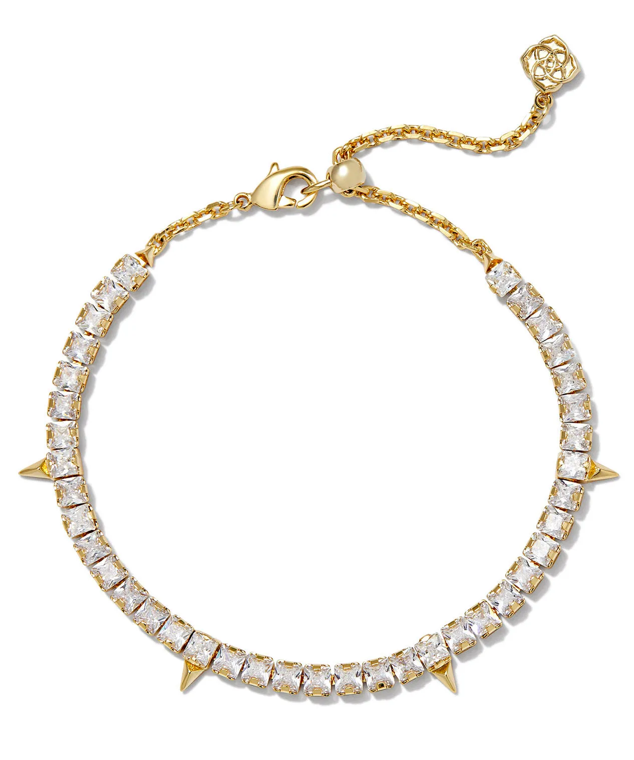 Kendra Scott Jacqueline Tennis Bracelet - Gold/White Crystal