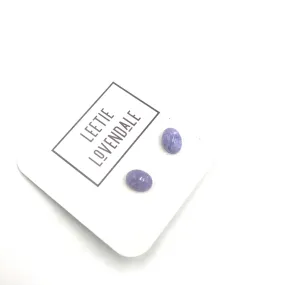 Lavender Speckle Small Oval Stud Earrings