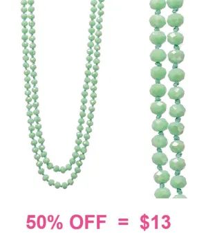 Light Mint Green Crystal 60 Layering necklace