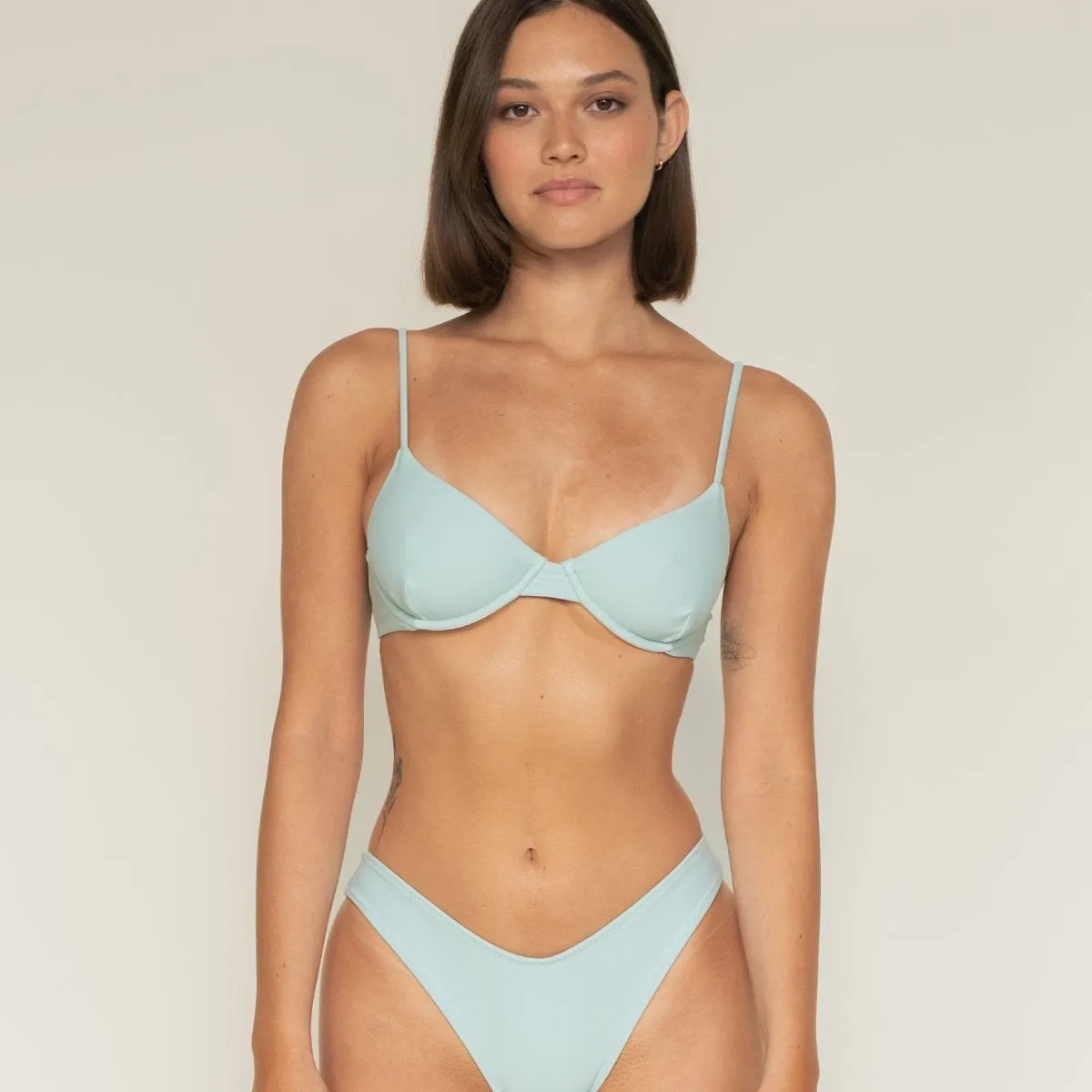 Lulu (Zig-Zag Stitch) Bikini Bottom | Powder Blue