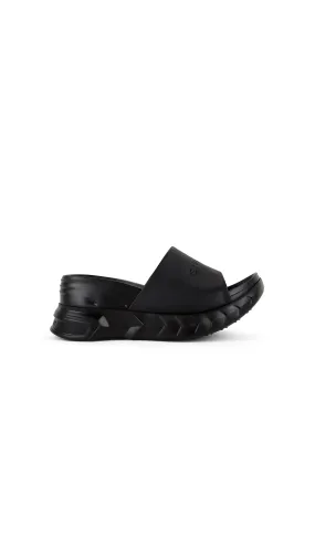 Marshmallow Wedge Sandals In leather - Black