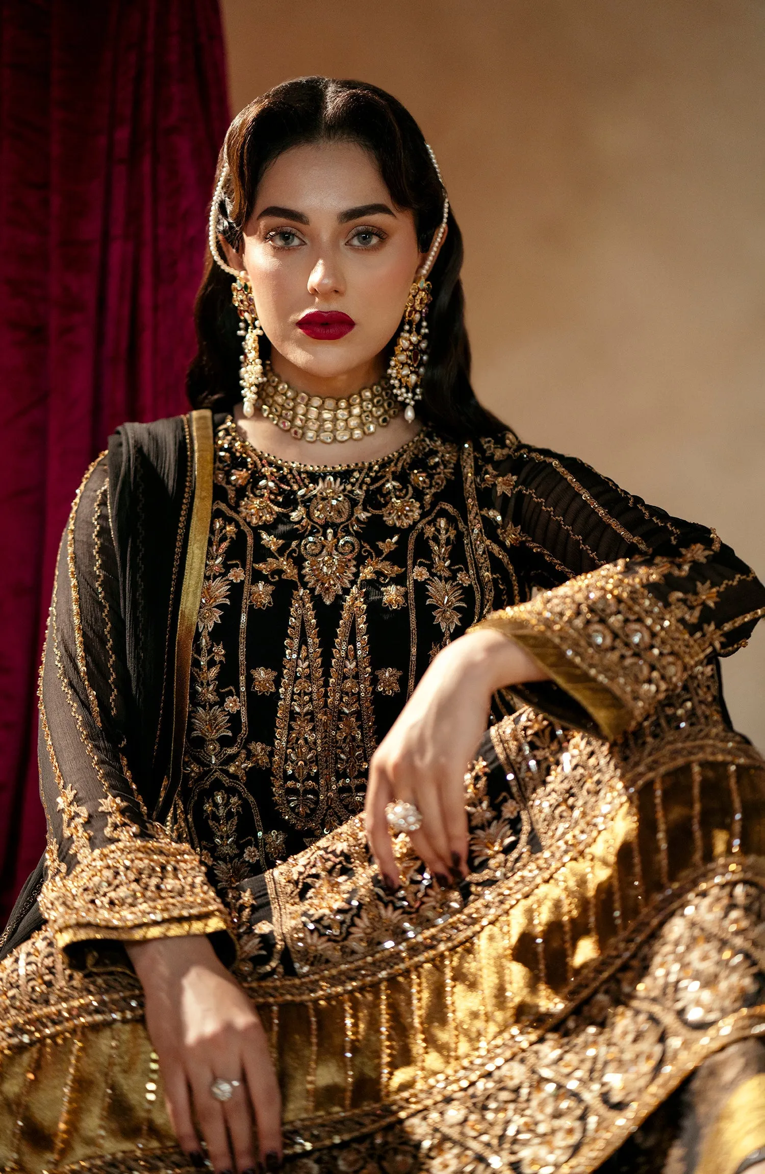 Maryum N Maria Zamani Begum Embroidered Chiffon Unstitched 3Pc Suit MW23-519