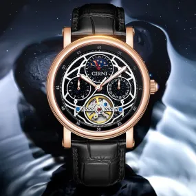 Men's Luxury Sapphire Skeleton Automatic Mechanical Tourbillon Wristwatches