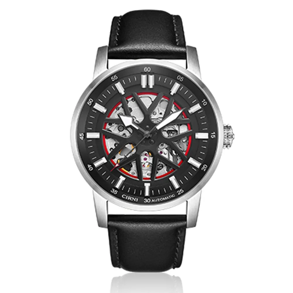 Men's Luxury Stainless Steel Automatic Skeleton Mechanical Wristwatches