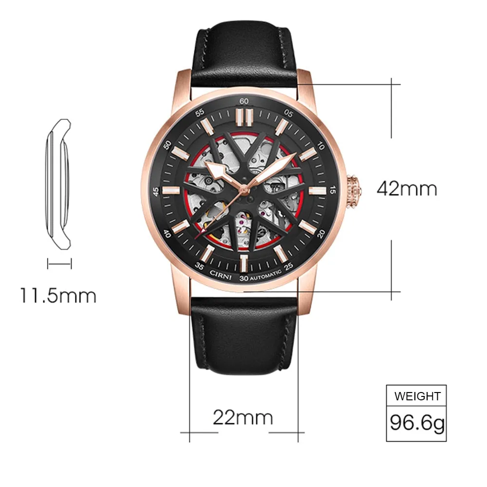 Men's Luxury Stainless Steel Automatic Skeleton Mechanical Wristwatches