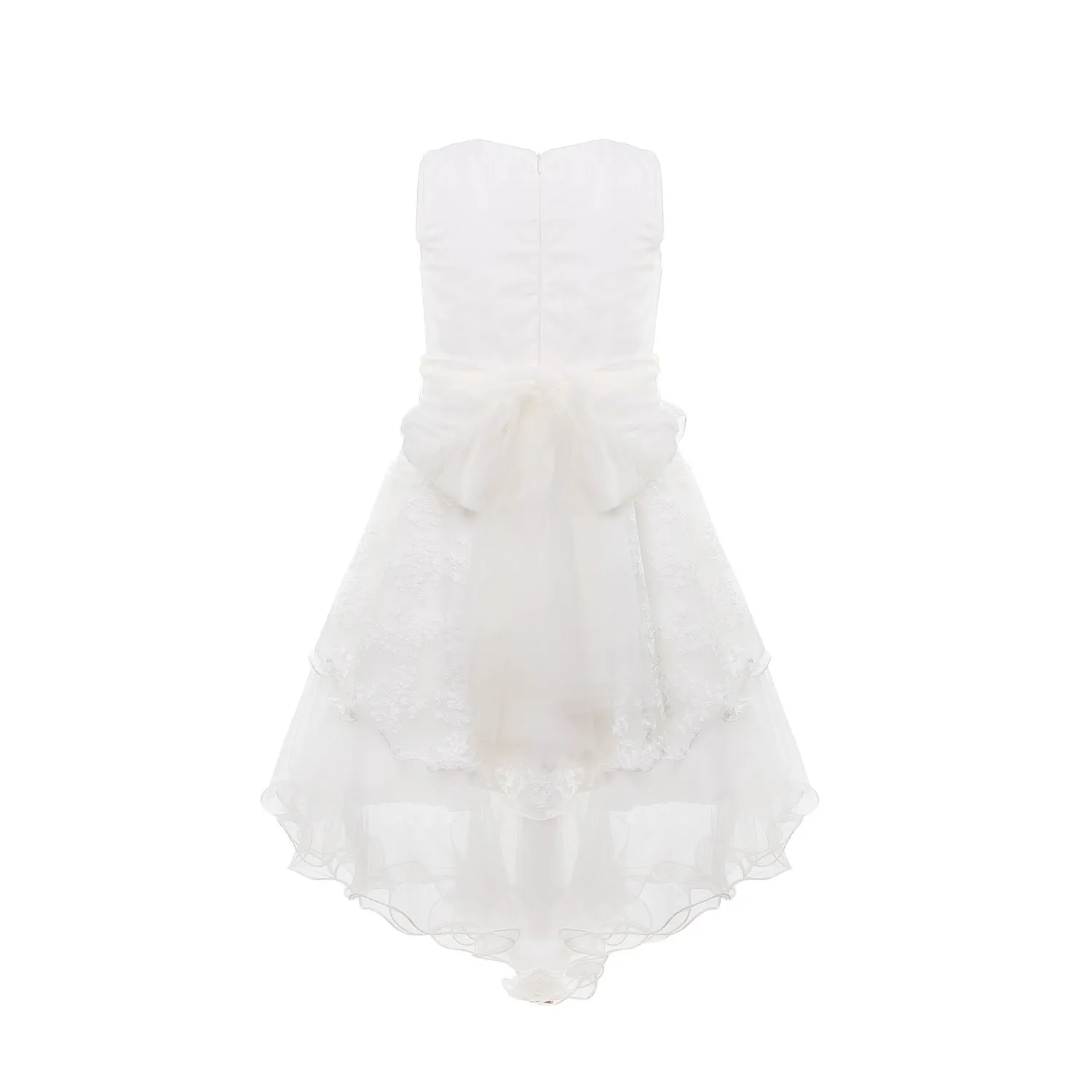 Mimilú Warm White And Powder Pink Ceremony Dress With Flounces