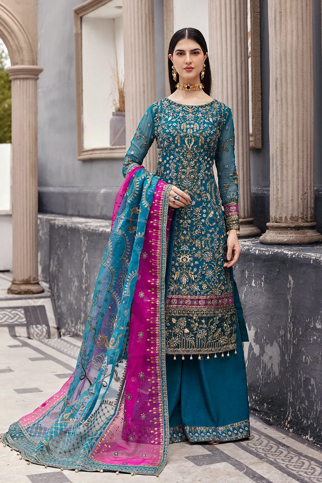 Nawabzadi by Emaan Adeel Luxury Formal Embroidered Chiffon Suit NW-05