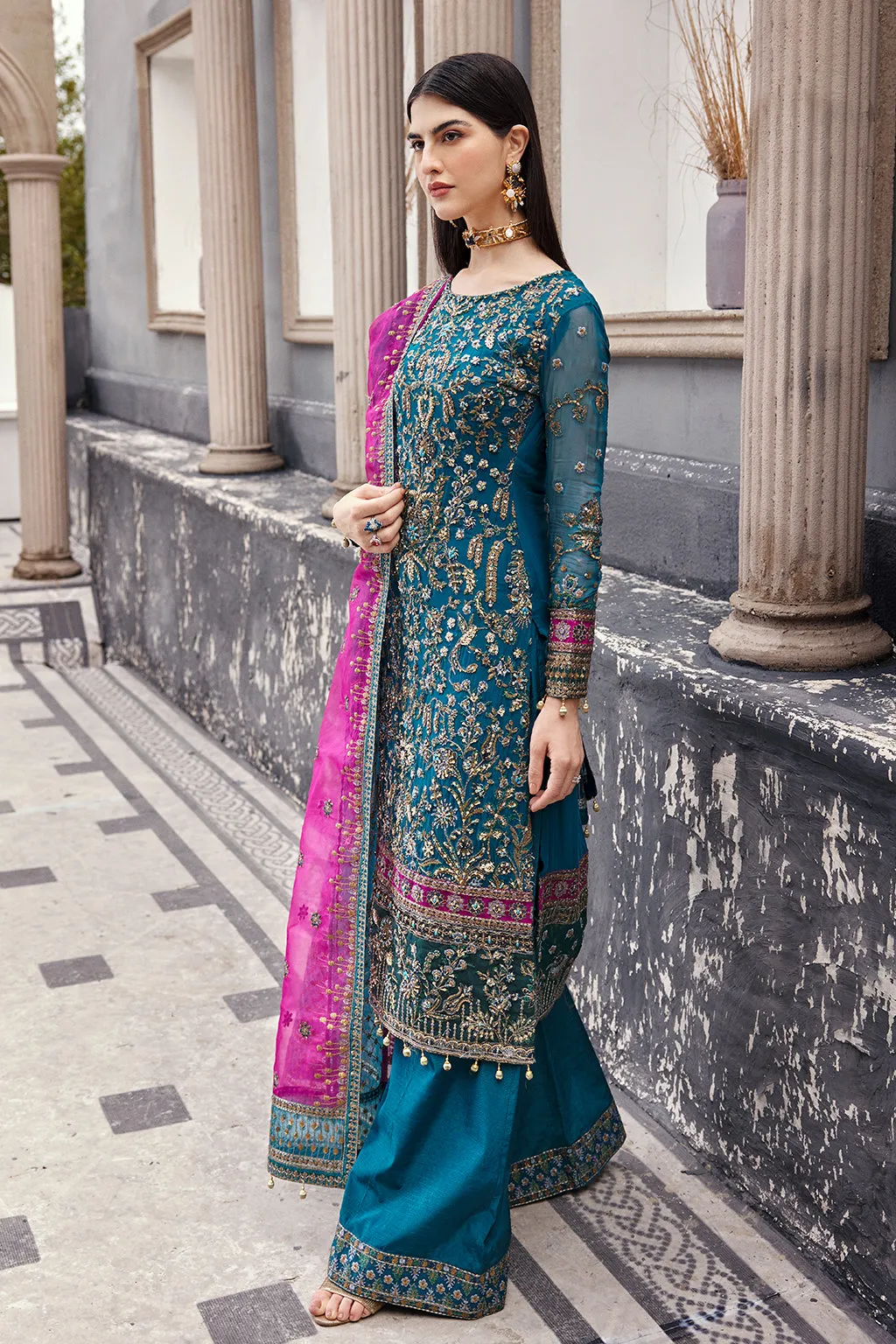 Nawabzadi by Emaan Adeel Luxury Formal Embroidered Chiffon Suit NW-05