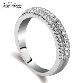 new Fashion Three Row crystal Zirconia Wedding Rings