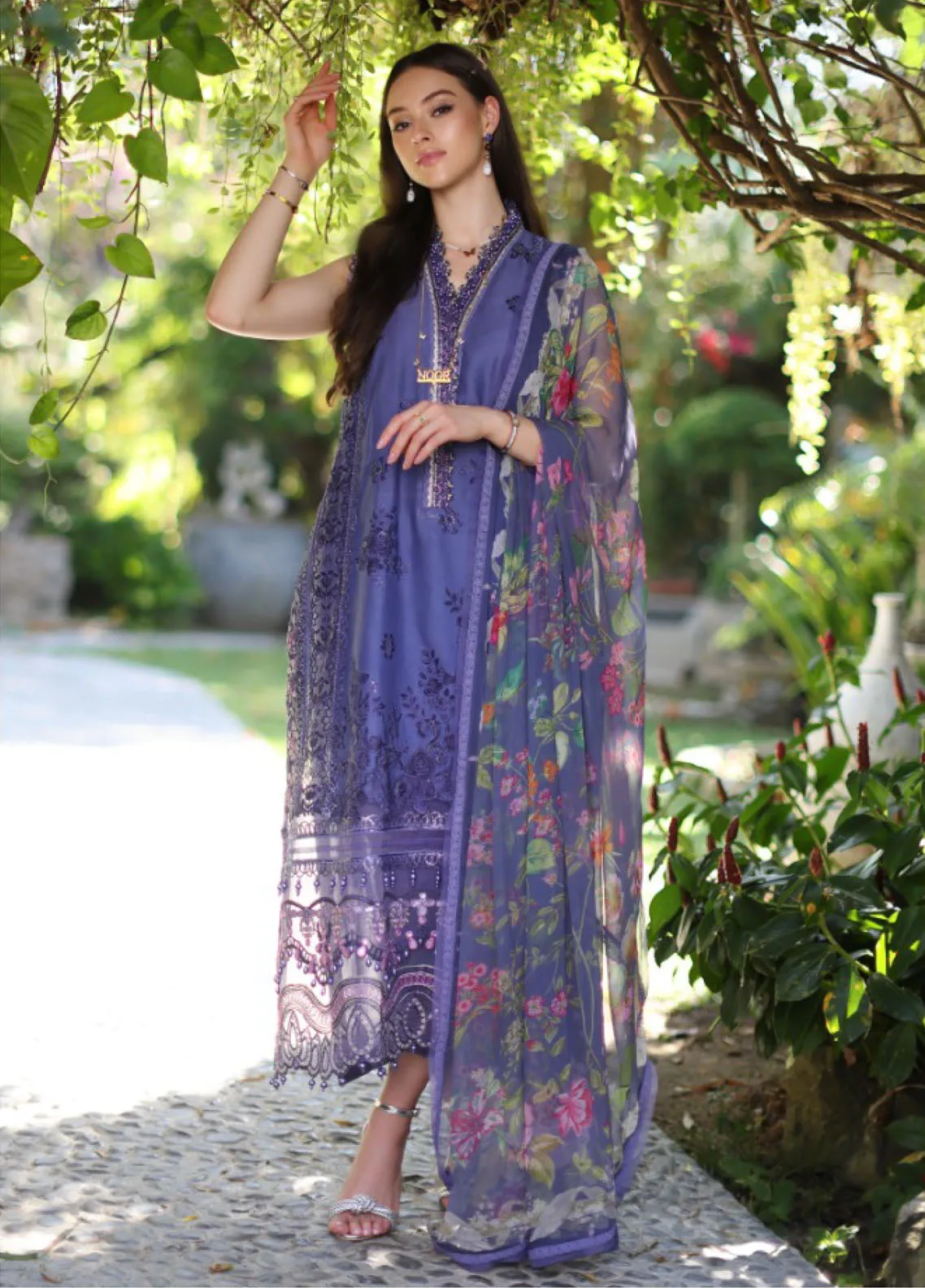 Noor By Saadia Asad Luxury Chikankari Lawn 3 Piece Unstitched Suit NBSA24LCL D-8A