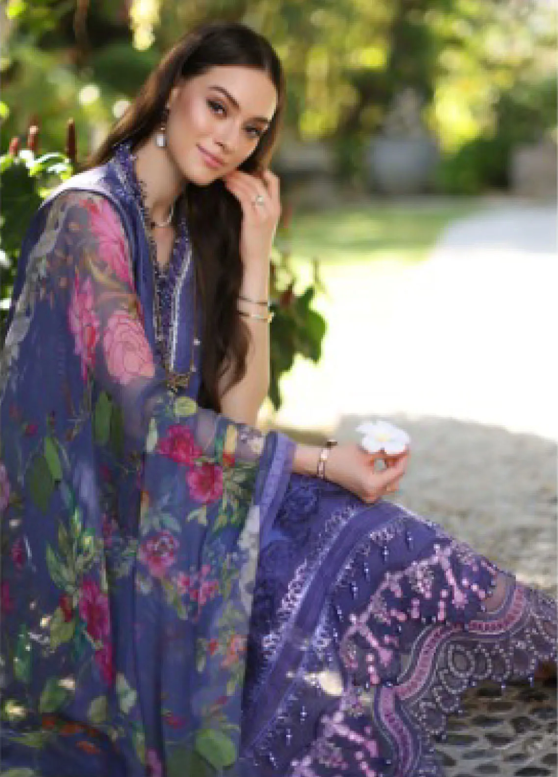 Noor By Saadia Asad Luxury Chikankari Lawn 3 Piece Unstitched Suit NBSA24LCL D-8A