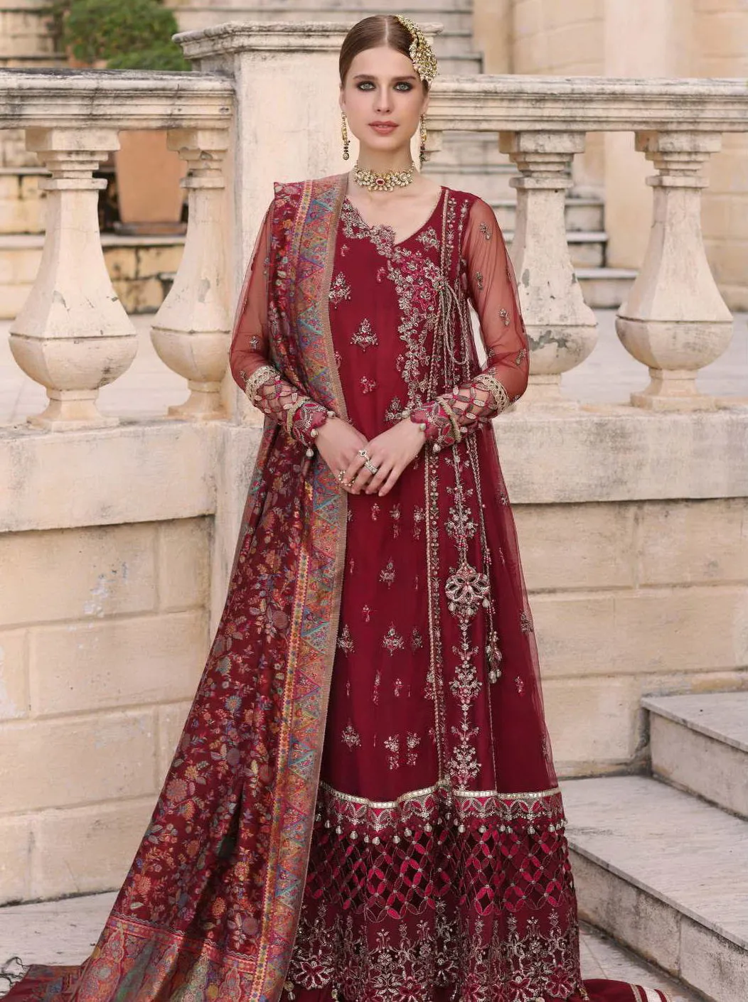 Noor Kaani by Saadia Asad Embroidered Net Unstitched 3Pc Suit D-07