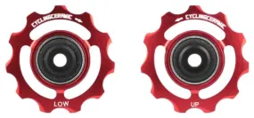 Pair of CyclingCeramic Rollers for Shimano 105 7150 Di2 12V Red