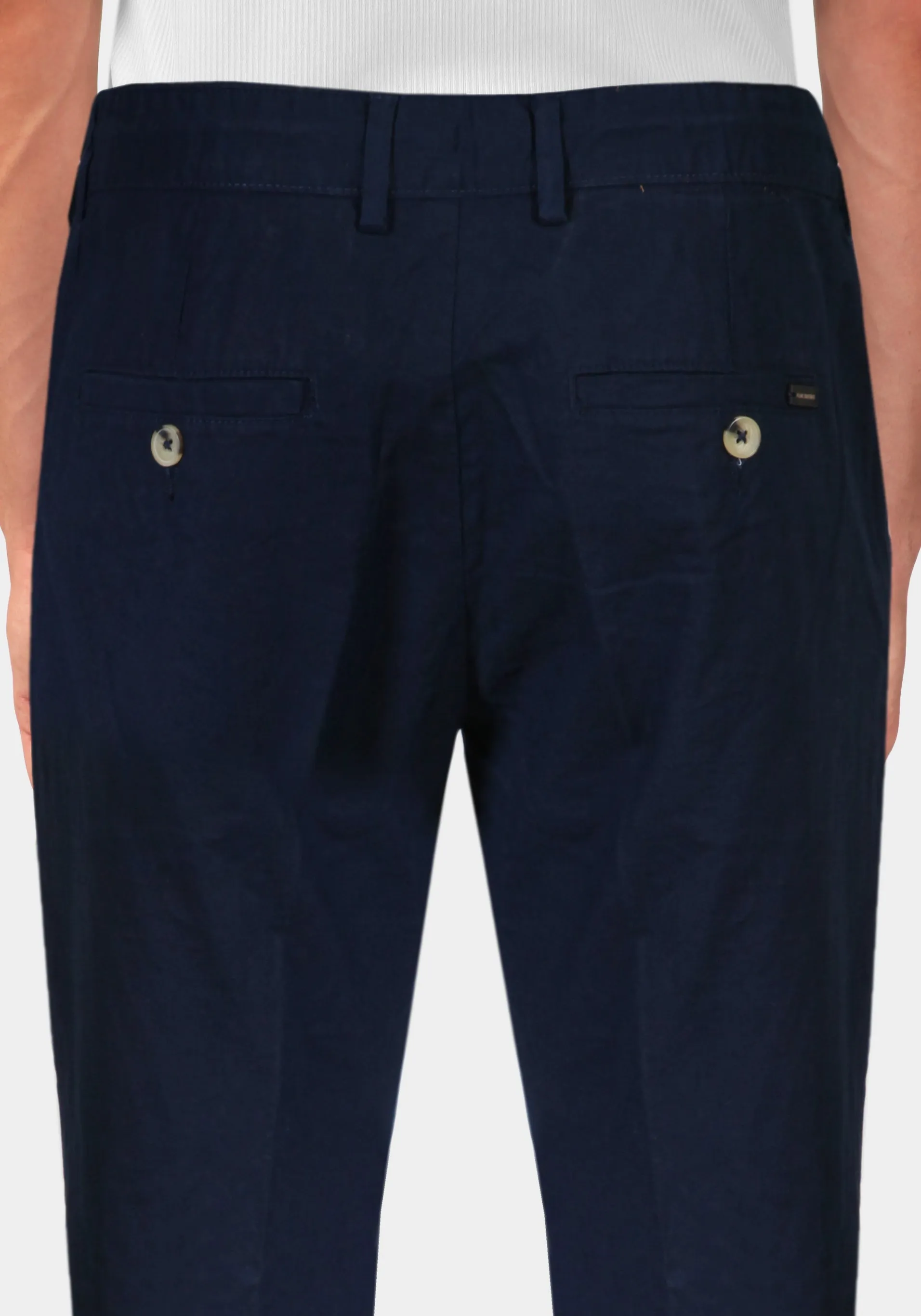 Pantalone con Laccio e Bottoni - Blue