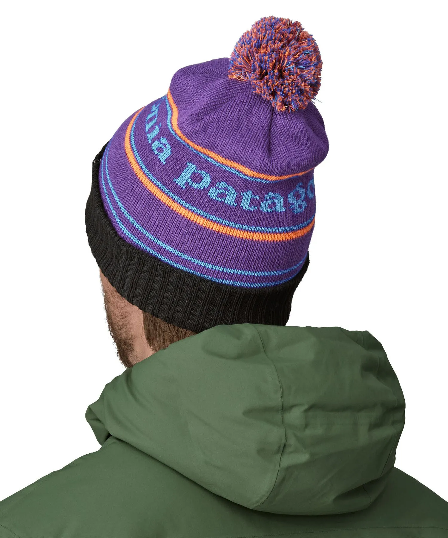 Patagonia Adult Powder Town Beanie - Park Stripe Purple