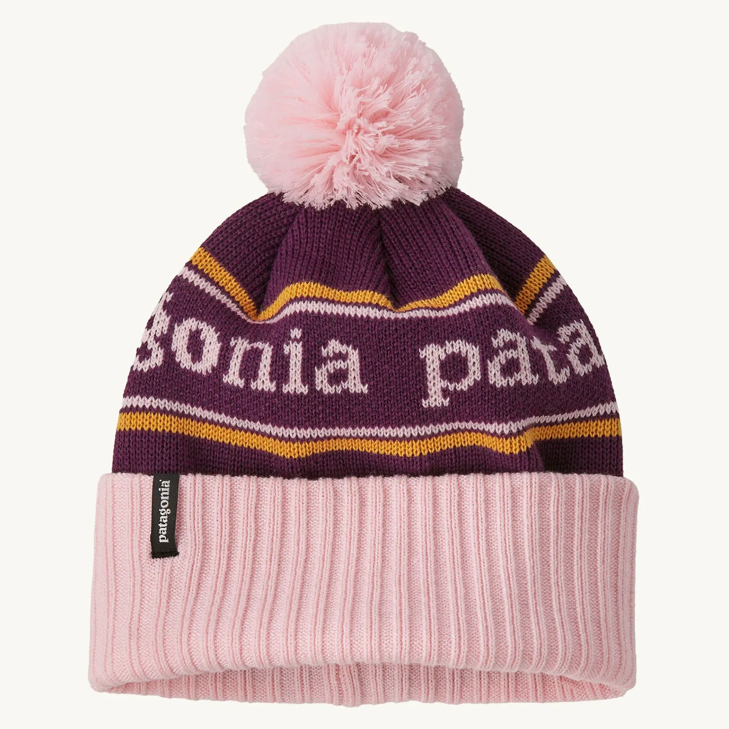 Patagonia Kids Powder Town Beanie Hat - Park Stripe / Night Plum