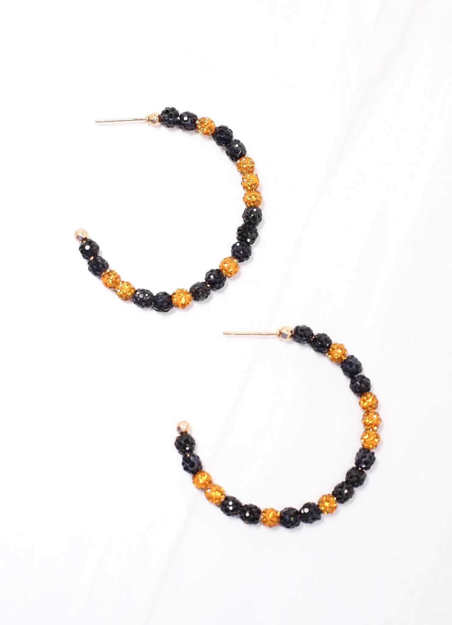 Pave Hoop Earring BLACK GOLD