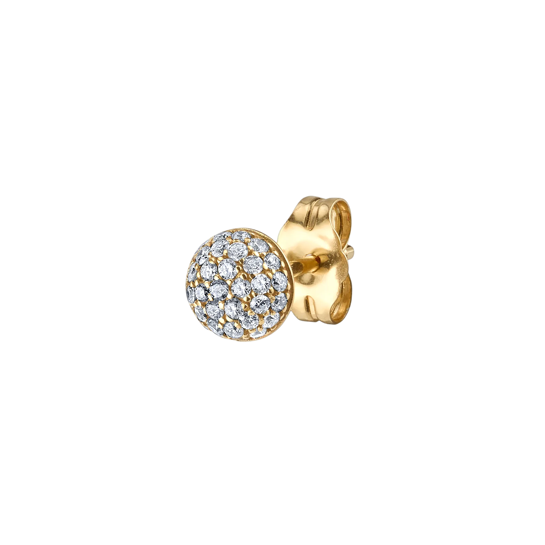 Pavé Stud #2 - White Diamond / 14k Yellow Gold