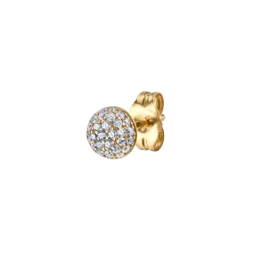 Pavé Stud #2 - White Diamond / 14k Yellow Gold