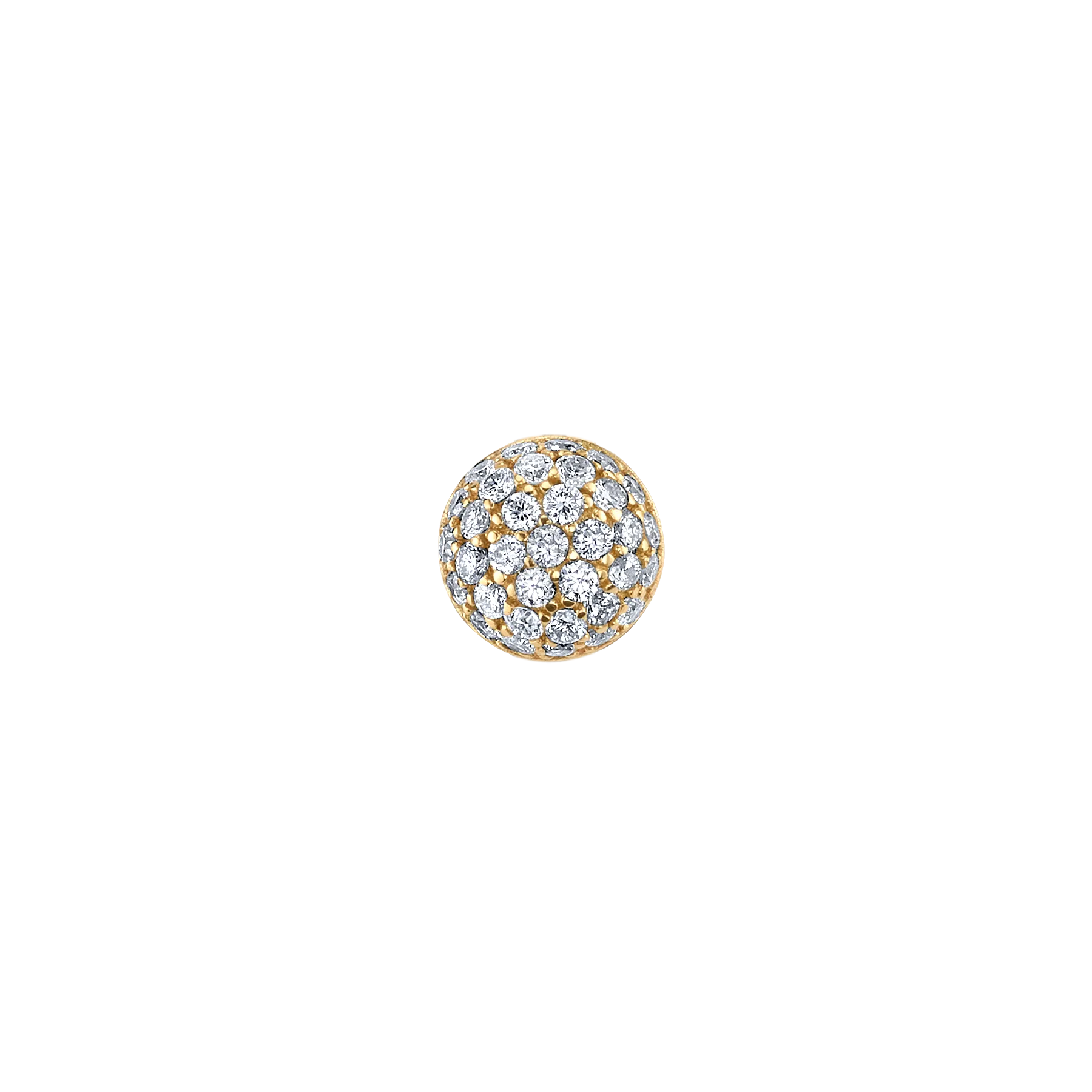 Pavé Stud #2 - White Diamond / 14k Yellow Gold