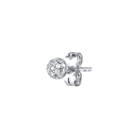 Pavé Stud #3 - White Diamond / 14k White Gold