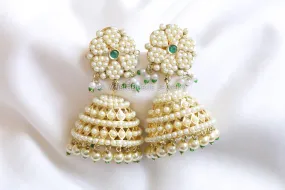 Pearl Jhumka - Green