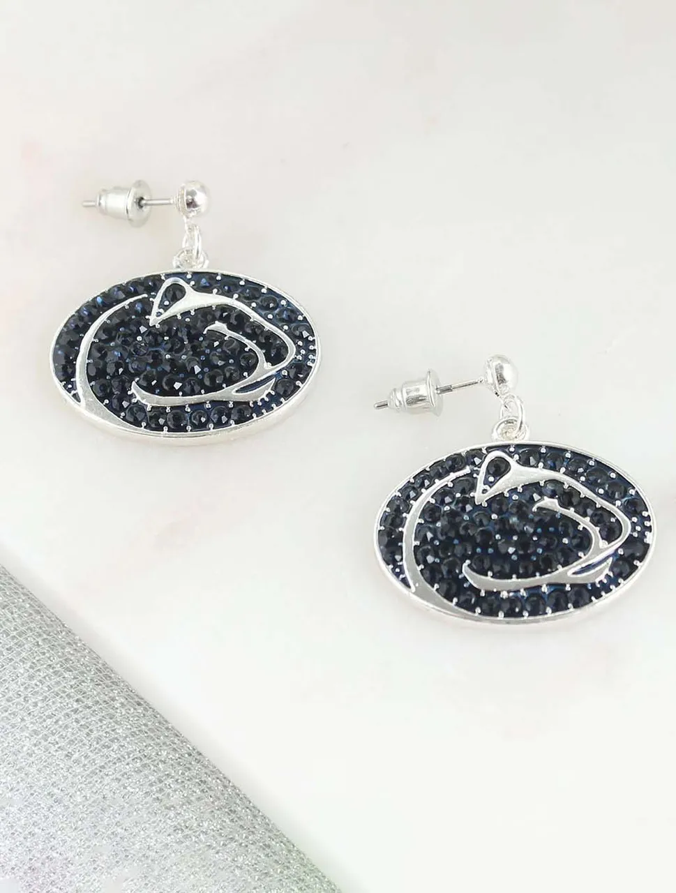 Penn State Crystal Logo Earrings | Seasons Jewelry