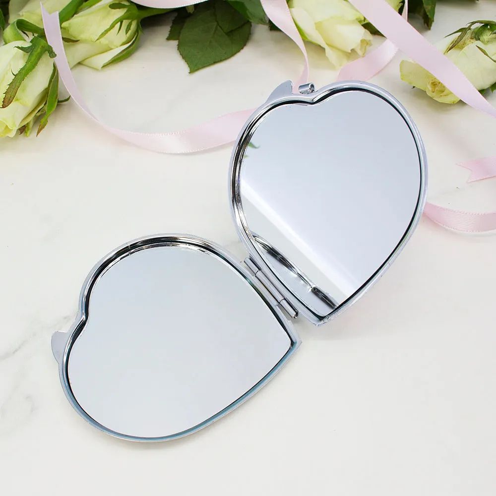 Personalised Wedding-Glam Compact Mirrors - Heart