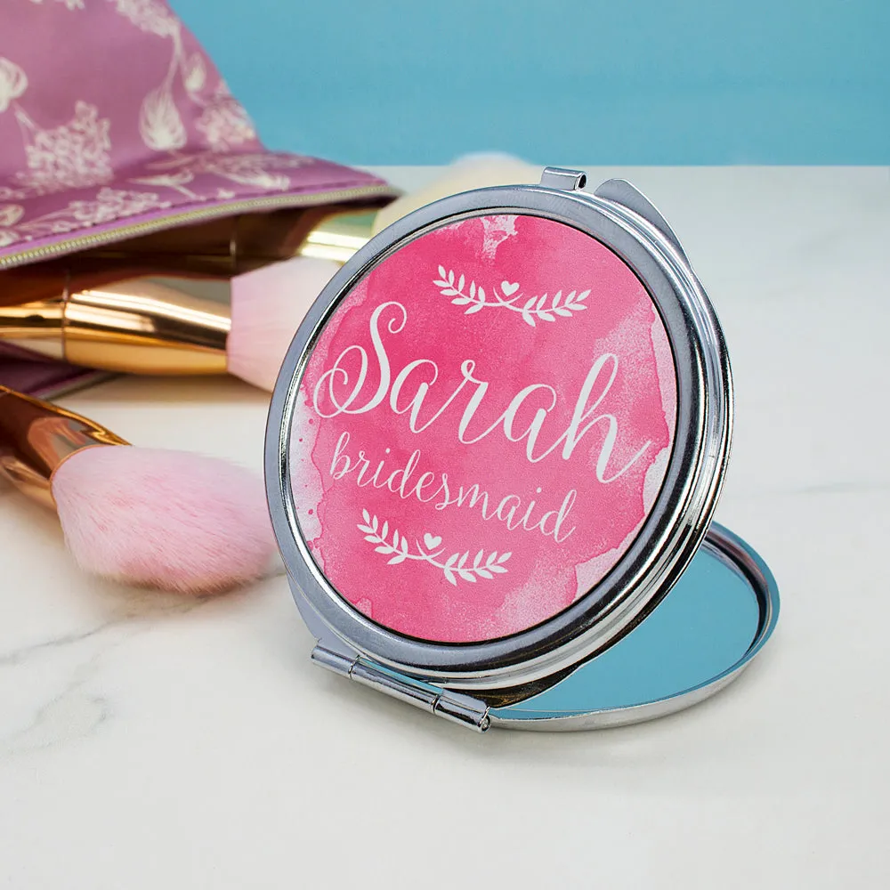 Personalised Wedding-Glam Compact Mirrors - Round