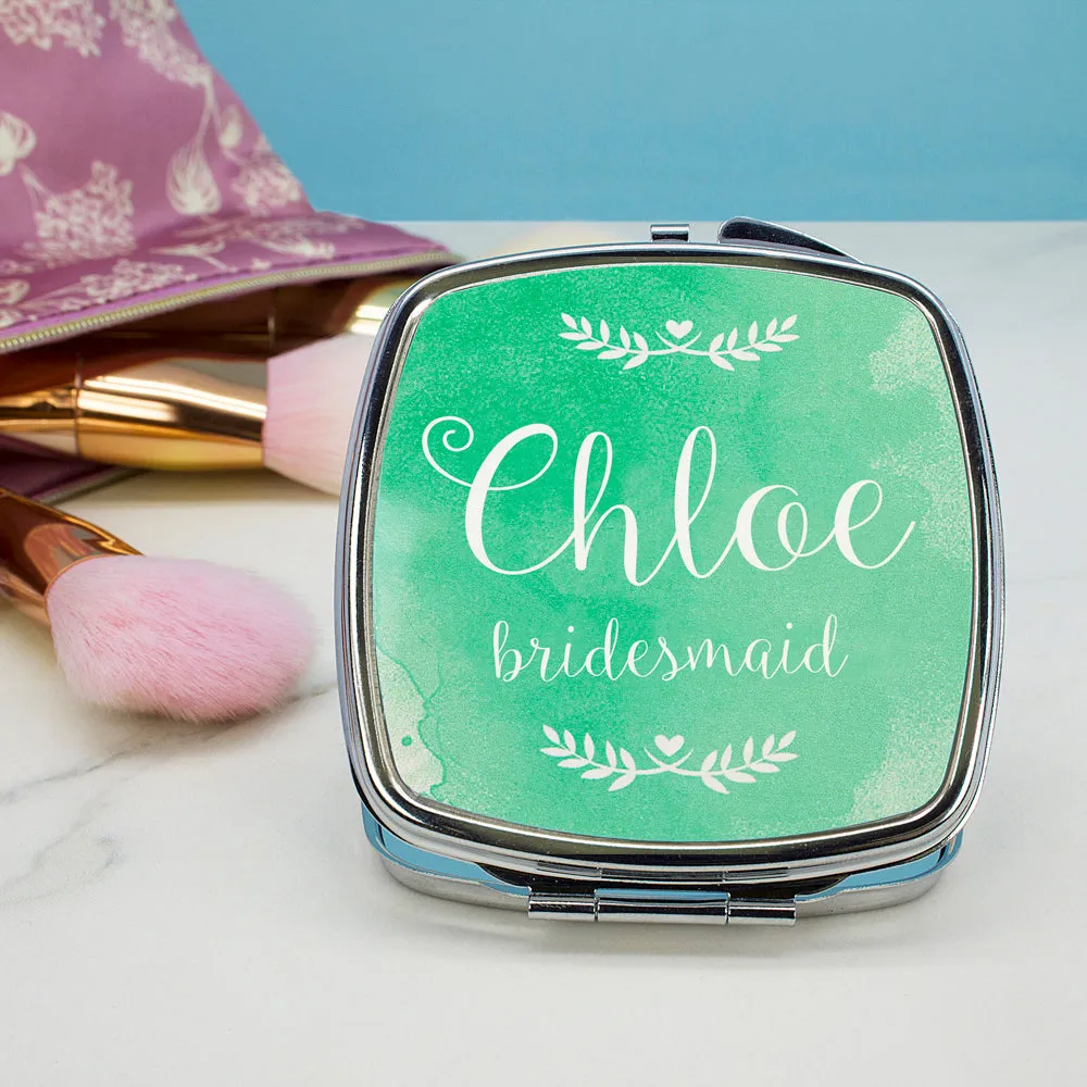 Personalised Wedding-Glam Compact Mirrors - Square