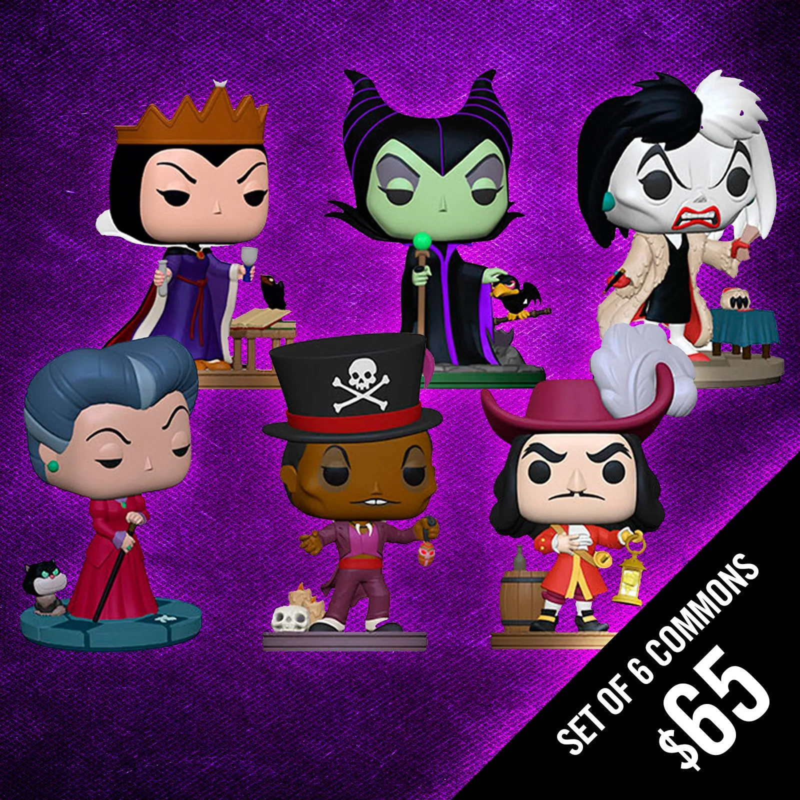 Pre-Order: Funko Pop! Disney Villians (Set of 6 Commons) 2022