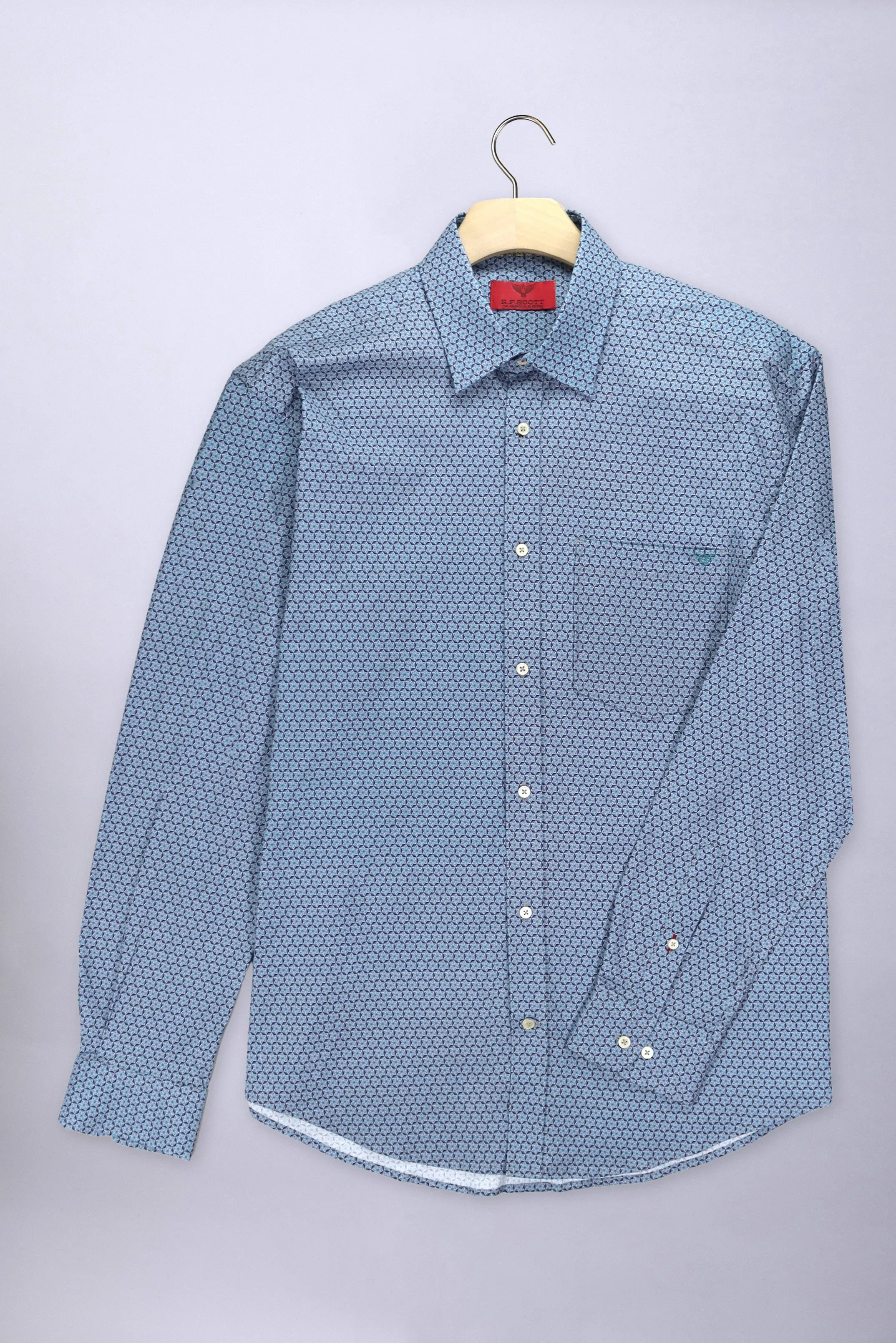 R. F. Scott - Fielding Shirt - Baltic Teal Star/Geo