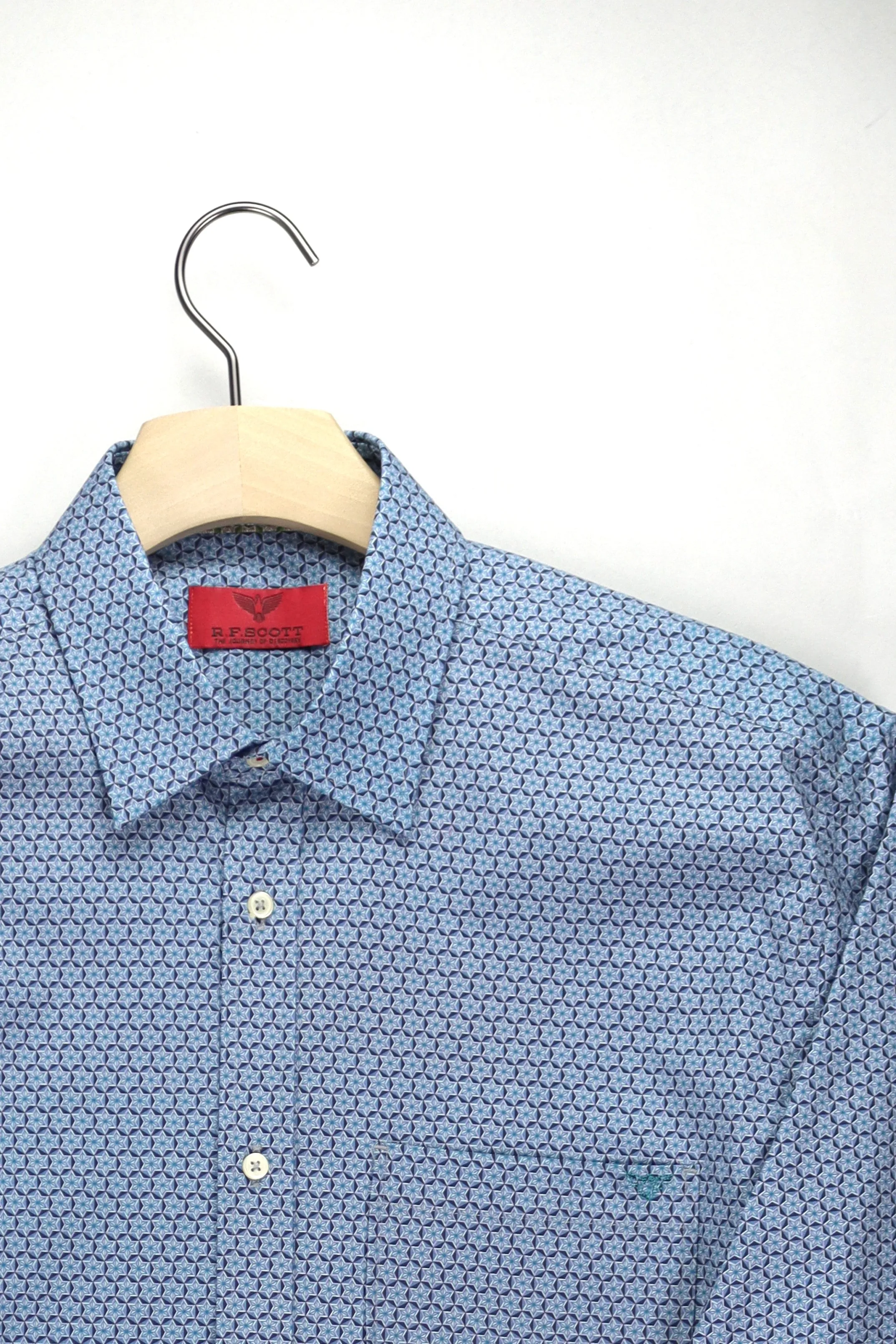 R. F. Scott - Fielding Shirt - Baltic Teal Star/Geo