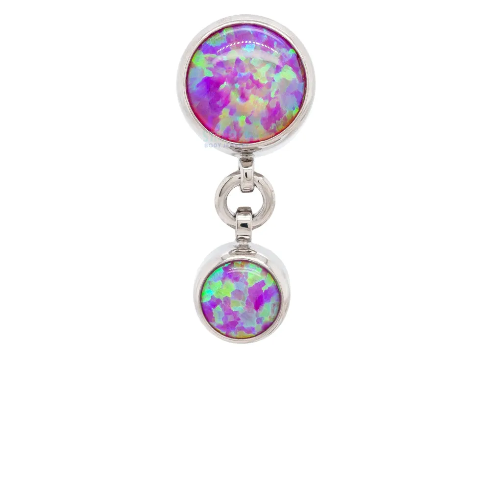 Reverse Dangle Bezel-Set Opal Navel Curve with Dangle #1